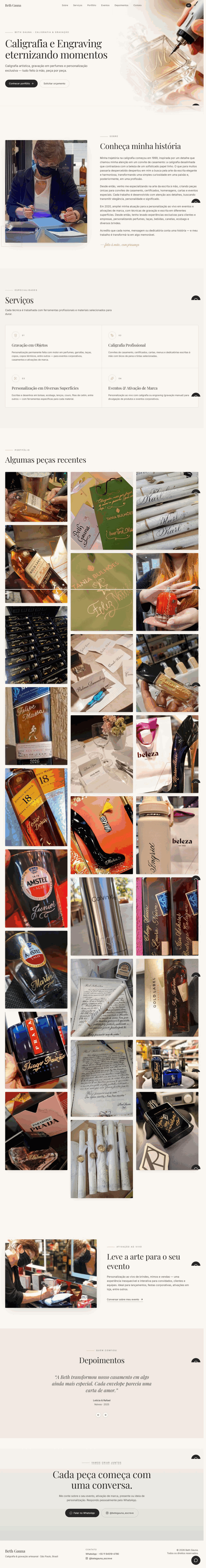 Screenshot completo do site Bete Gauna